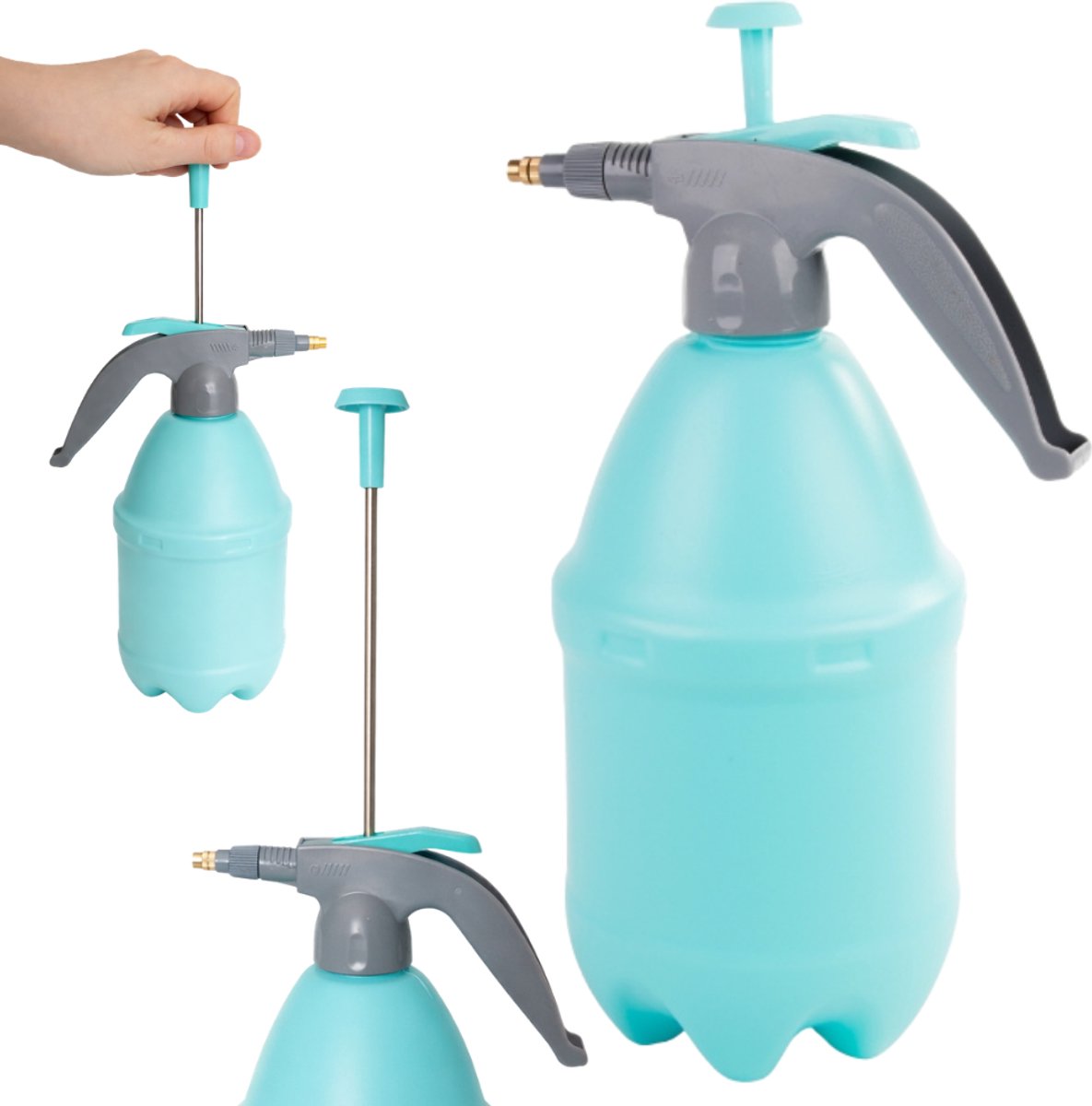 MOZY® - Onkruidspuit - 3 Liter - Turquoise - Drukspuit - Verstelbare Sproeikop - Plantenspuit - Waterverstuiver - Handpomp