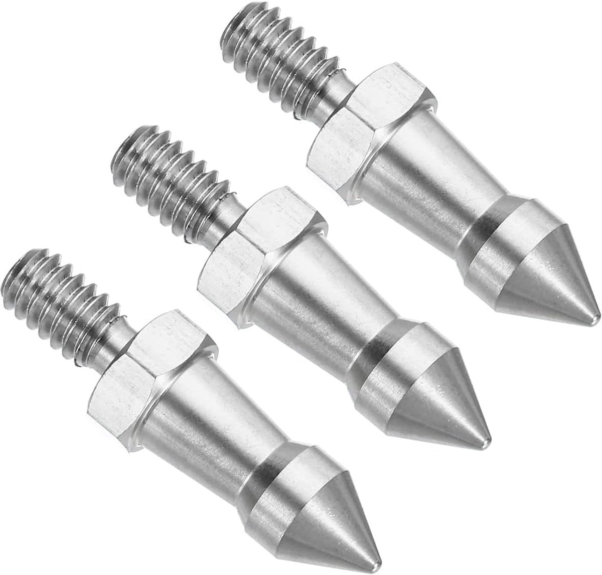 3 stuks 3/8 inch schroefdraad statiefbevestigingsspike, roestvrij staal antislip spike vervanging voor camera monopod en Alpenstock