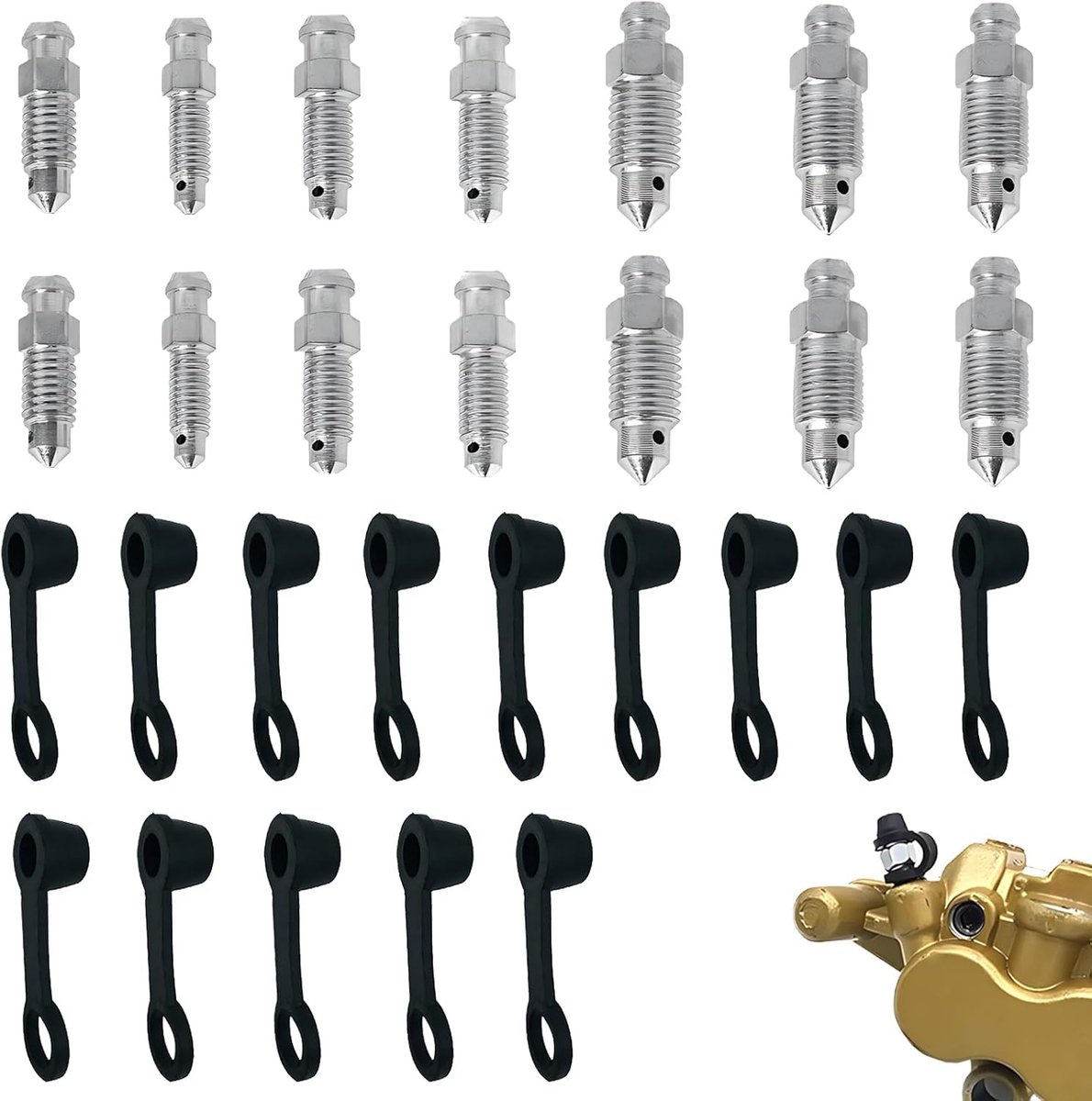 M10x1.0mm - Set van 14, inclusief ontluchtingsbouten en olieafsluiters voor motoren en fietsen, diverse maten