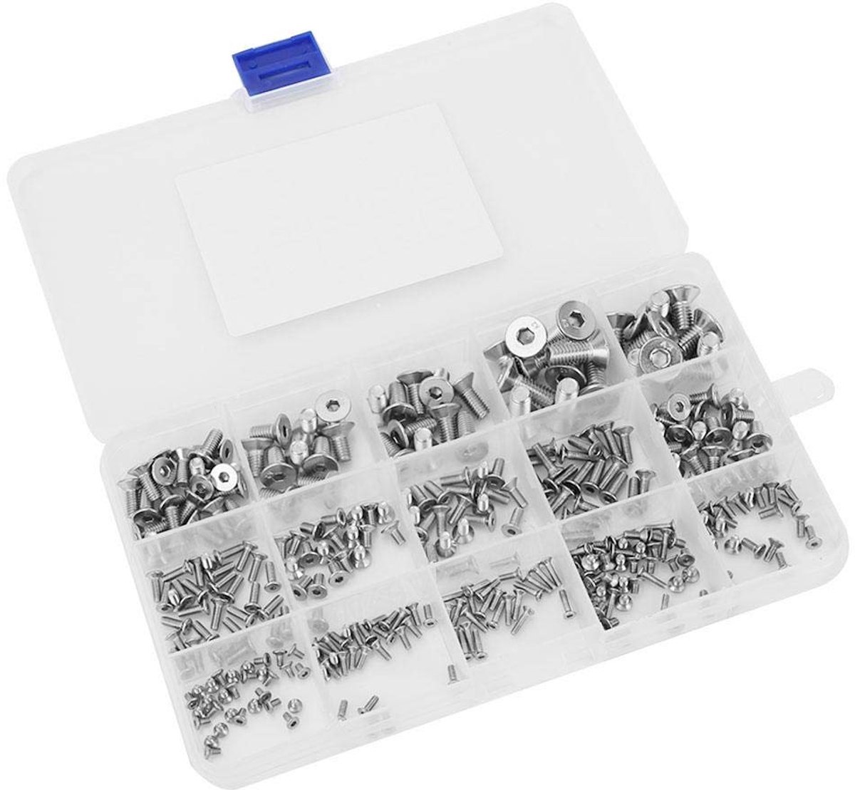 320 stuks, bevestigingsonderdelen, combischroef M2, M3, M4, M5, M6, SS304, roestvrij staal, verzonken kopschroeven, set SHCS
