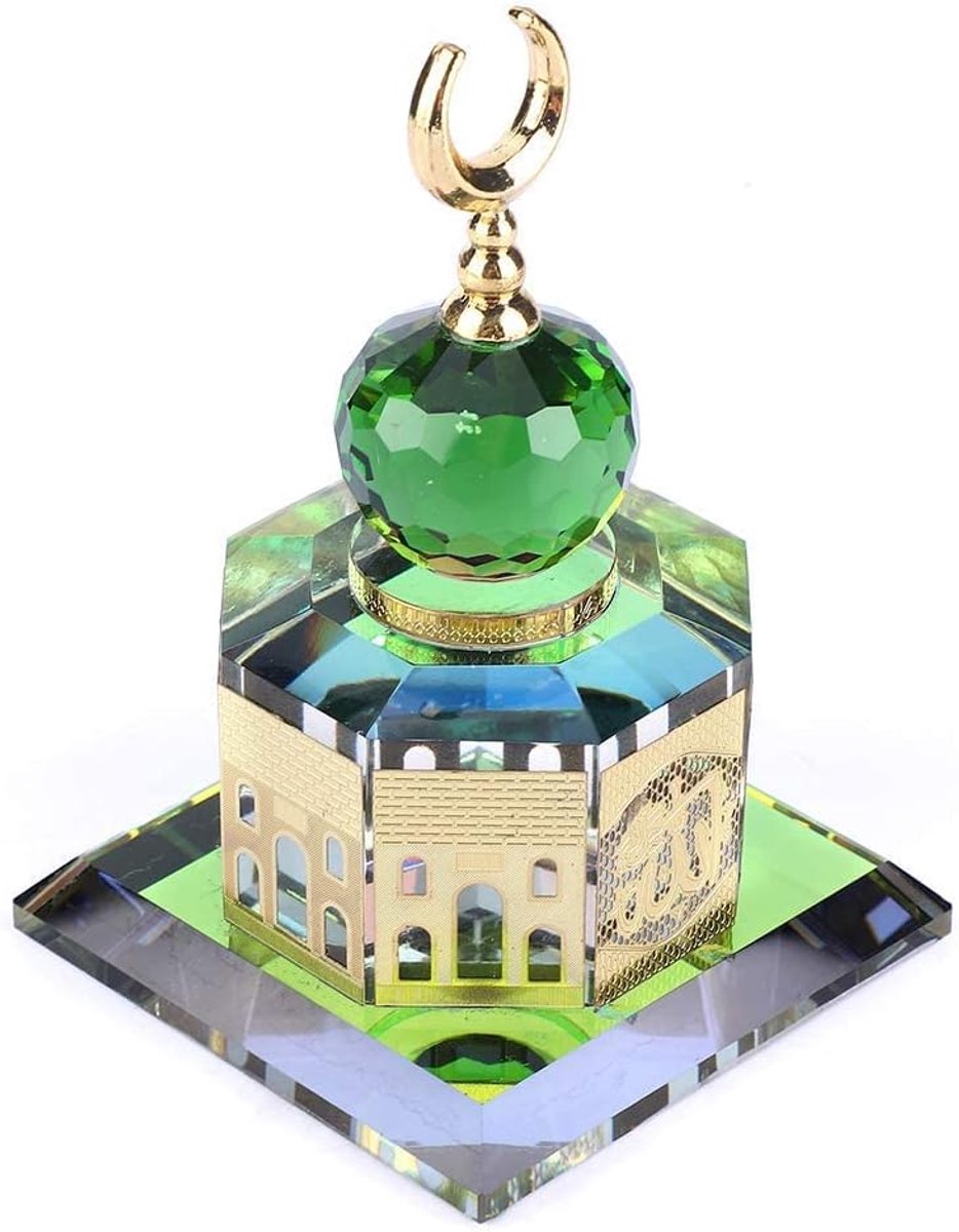 Decoratieve Miniatuur Al-Aqsa Moskee, Goudkleurig Kristal, Bureau Ornament, Architectonisch Souvenir