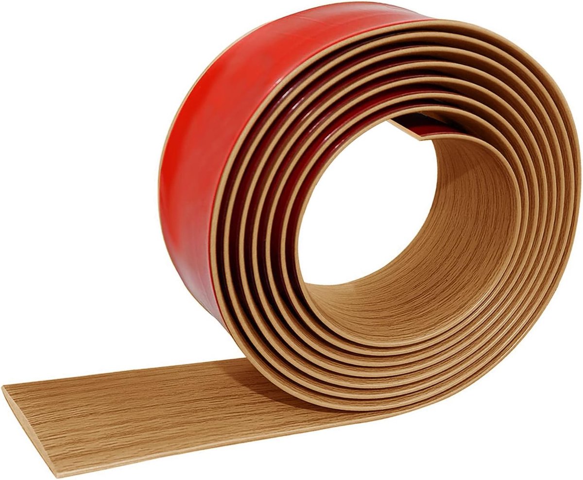 Drempelstrip zelfklevend, 5 cm vloerdrempel overgangsstrip, Vinyl laminaatvloerbekleding, Tapijt deurstrips, PVC platte deur drempelstrip bars, Vloerrand Trim, Geel eiken