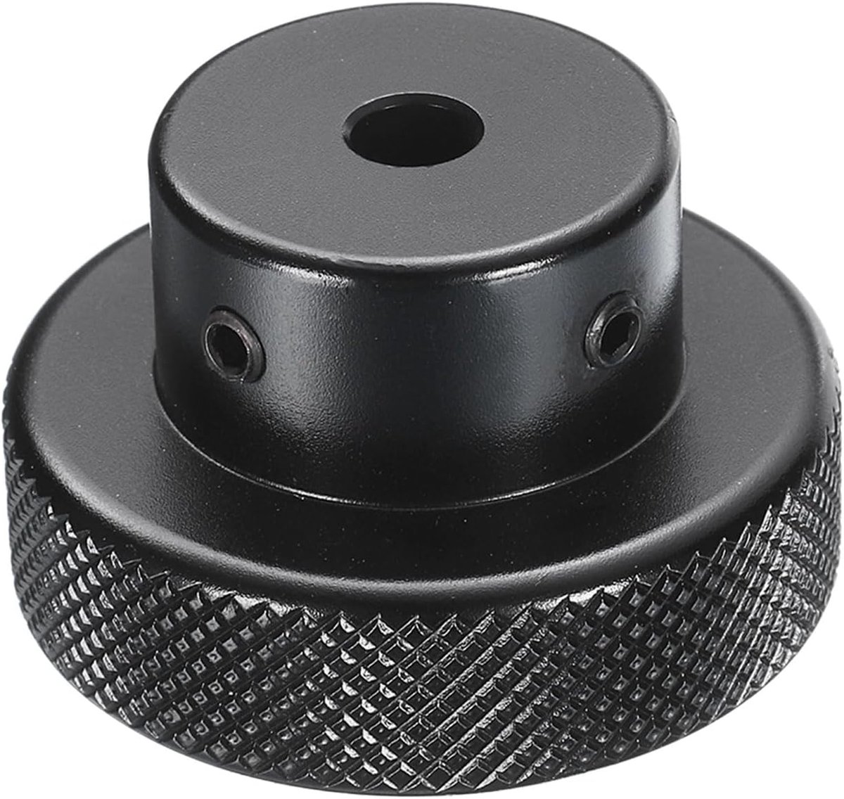 Aluminiumlegering handwiel 40 mm OD 5 mm boring aluminium freesmachine handvat machieedschap handwiel met sleutel en 2 stuks schroeven voor freesmachine draaimachine, zwart