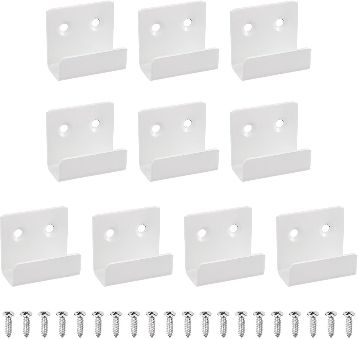 10 stuks roestvrijstalen tegelhouders, zware belasting, wandhaken, bevestiging met schroeven voor spiegels, fotolijsten, zandwit, 15 mm binnenbreedte