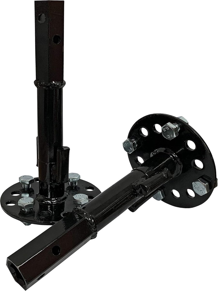 PT00037 Een set assen voor bevestiging aan pneumatische wielen met een 23 mm binnenzeskant, geassorteerd model, zwart/rood