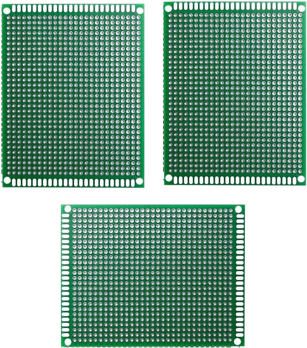 Printplaten, prototype, geperforeerd, dubbelzijdige PCB-printplaat, prototype 7 x 9 cm