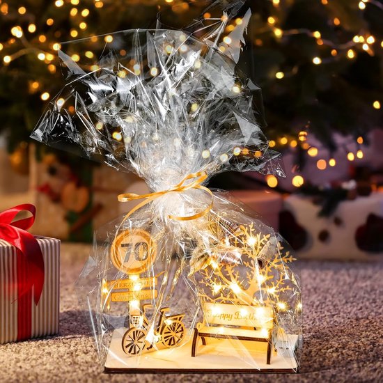 GYY-70 geldcadeau voor verjaardag, hout, fietscadeau, doe-het-zelf driedimensionale bomen, zitbank, decoratie, cijfers voor geschenken, bruiloften, feesten, verjaardagen, jubileum — afbeelding 3