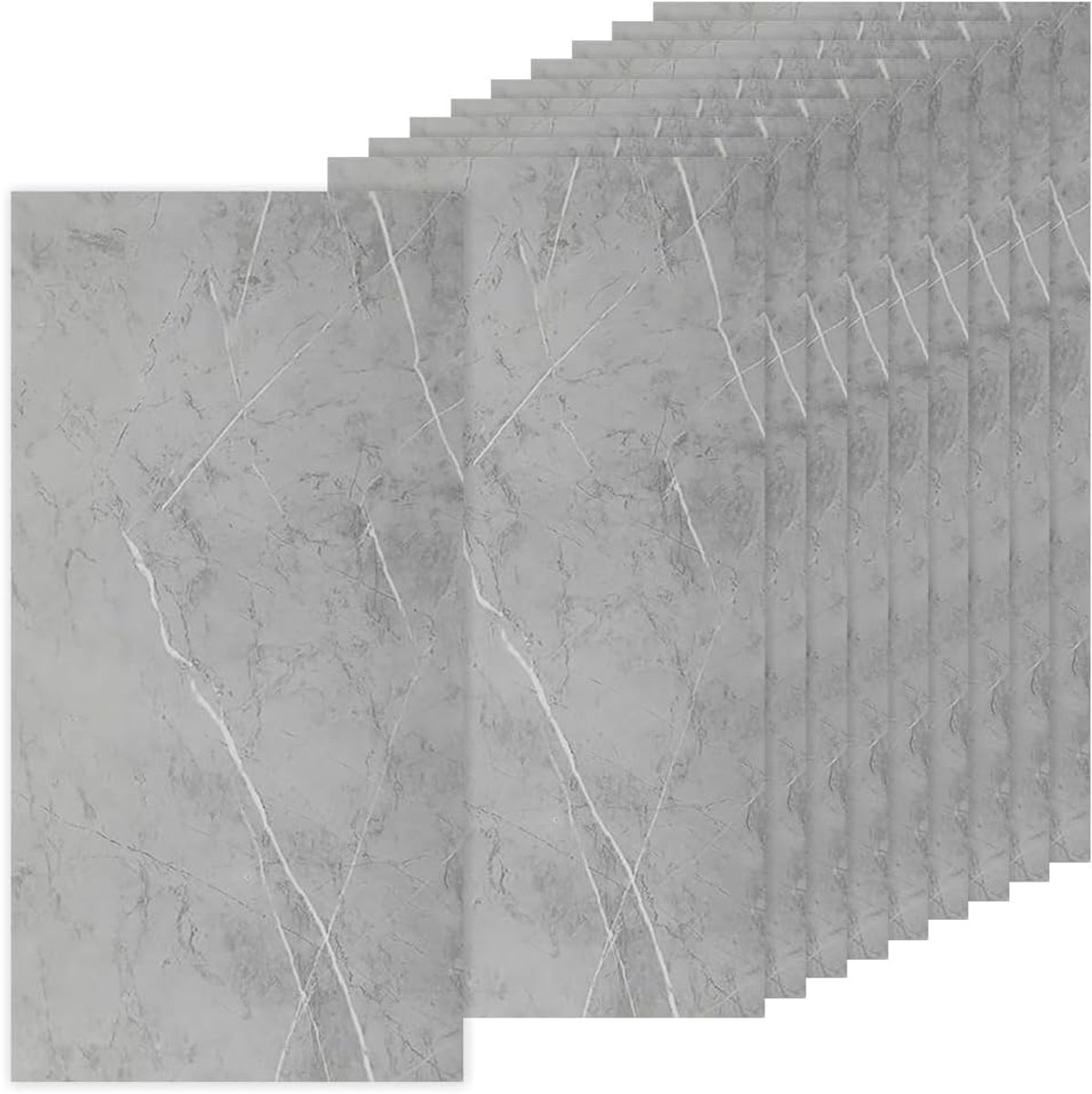 10 stuks zelfklevende keukenmatten in marmeren stijl, zelfklevende marmeren stickers 60×30 cm, zelfklevende muurpanelen met steeneffect, waterdicht, voor de achterwand van de keuken, badkamer