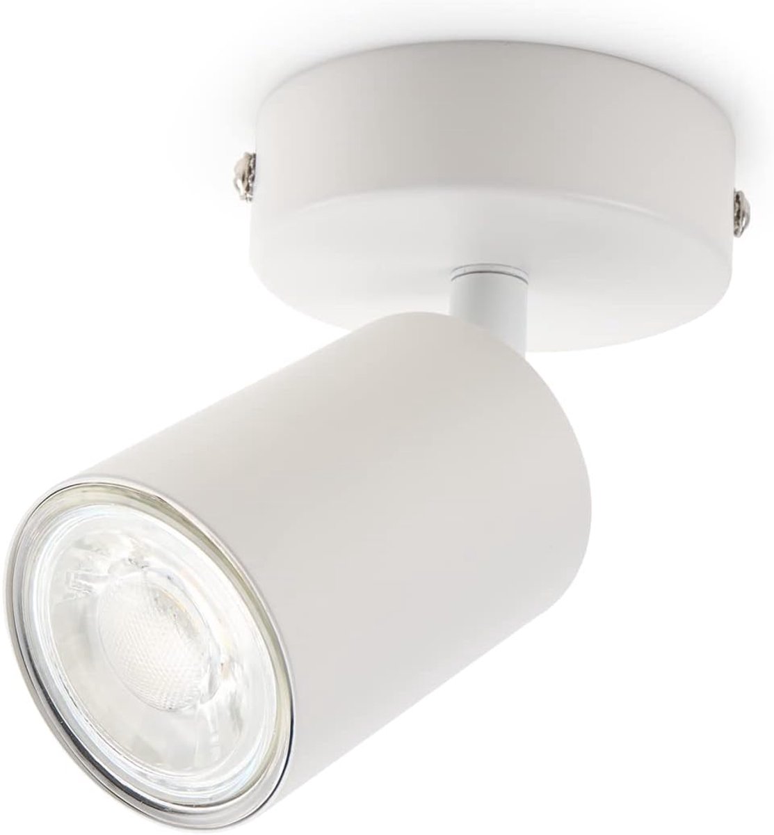 Da LIGHT Led-plafondlamp, 1 lichtpunt, draai- en zwenkbaar, plafondspot, wandspot, GU10 (zonder lampen retro/vintage plafondlamp, 230 V, wit, voor woonkamer, slaapkamer, keuken