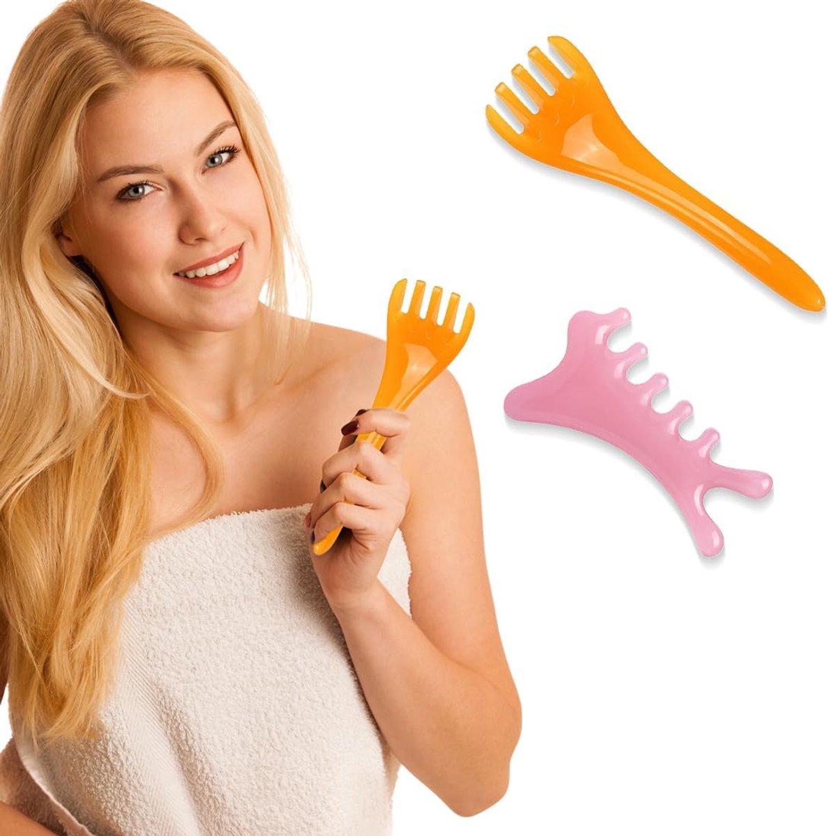 2 stuks hoofdhuidmassagekam, houten kam, Guasha massagegereedschap, geen statische kam met brede tanden, hoofdmassage, stimulator, Gua Sha kam, lichaamsmassagegereedschap voor mannen en