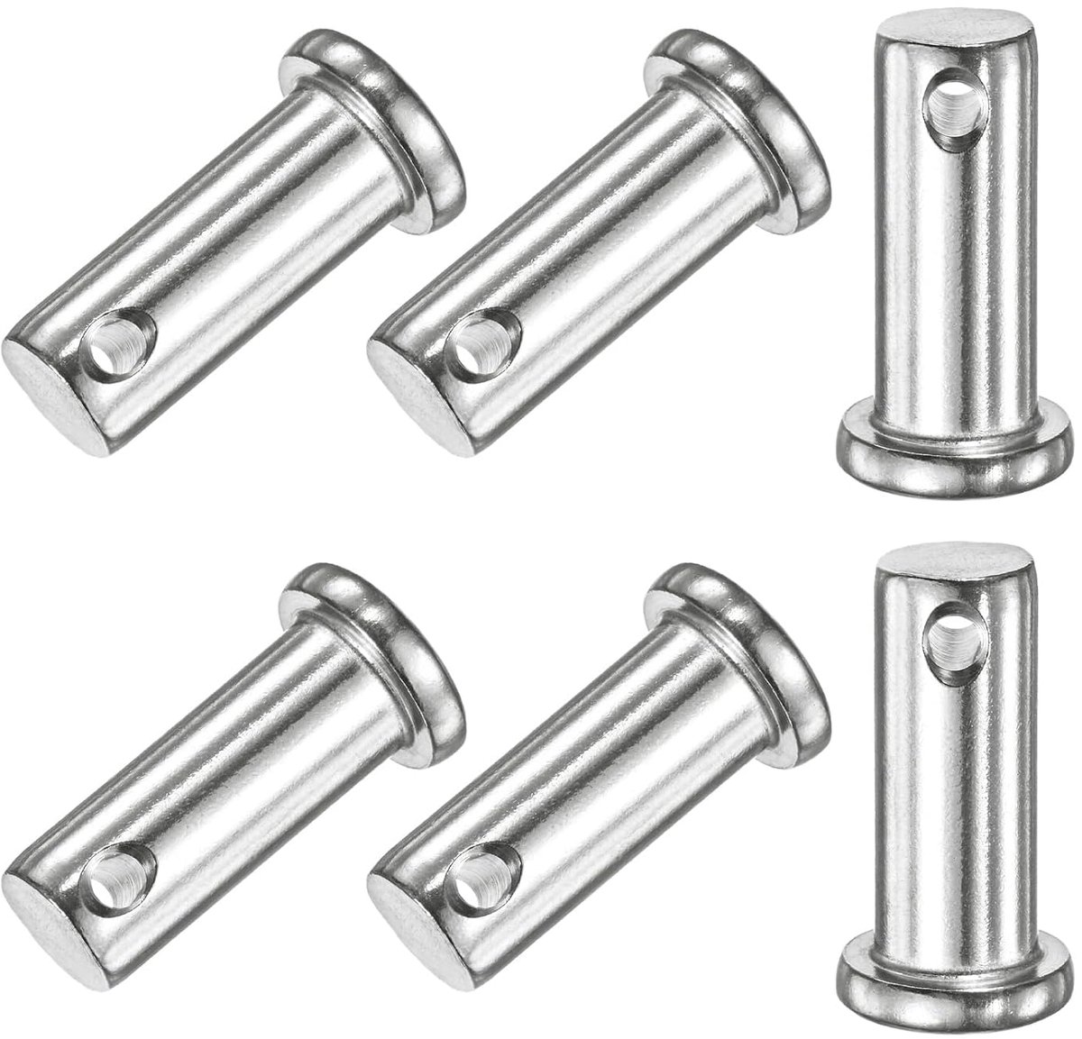 6 stuks vorkbouten, enkel gat M10 x 20 mm van roestvrij staal 304 met platte kop voor mechanische verbindingen, vaste onderdelen, scheepsuitrusting, herbruikbare vorkstift