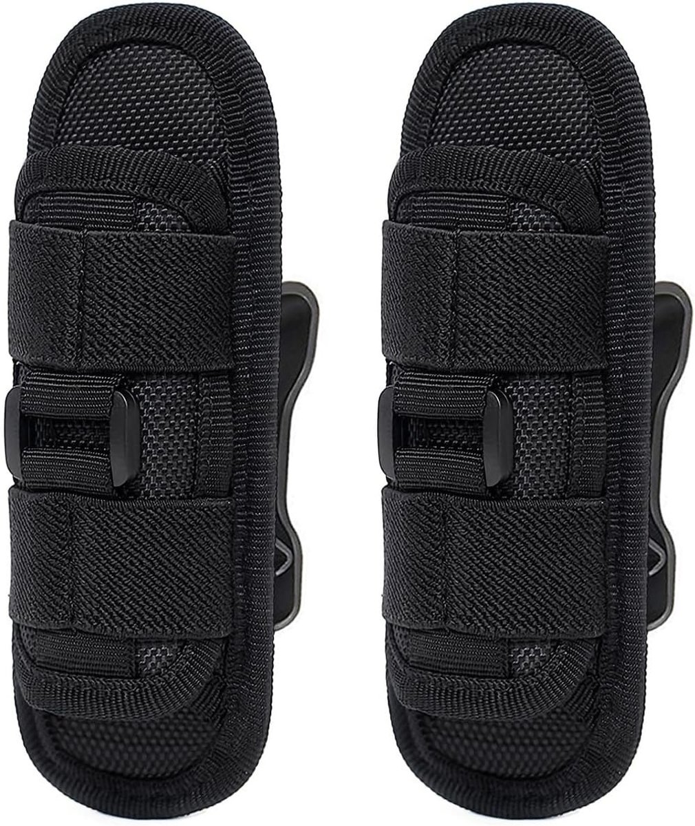 Tactische zaklamphouder, 360 graden draaibaar, Molle zaklamp, zaklamphouder, riemhouder, tas voor outdoor, wandelen, jacht, camping, training, 2 stuks