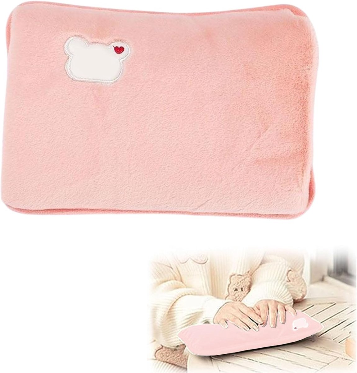 Warmwaterkruik, Elektrische Warmwaterkruik Microvezelovertrek, Pluche Handwarmer, Voetwarmer, Ideaal Voor Het Verlichten Van Spier-, Rug- En Menstruatieklachten
