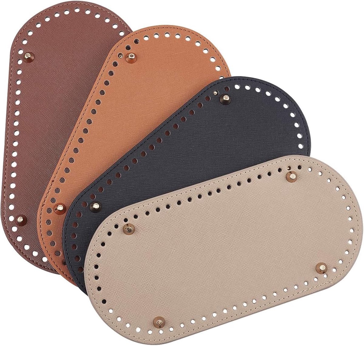 4 stuks gehaakte tassen onderaan 25 x 12 cm ovale bodemtas lederen vloeren voor tassen kussenbasis met gaten tas schoudertassen doe-het-zelf accessoires