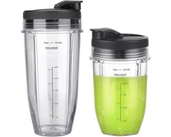 Reservebeker met 2 deksels voor Ninja Mixer BN750EU BN800EU BN495EU TB301EU TB401EU CB100EU CB350EU SS101C SS150C SS151C SS351C
