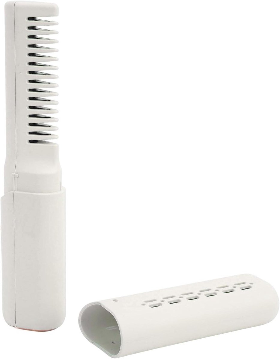Draadloze Stijltang - Mini Stijltang Comb - Haar Stylen - 3 Temperatuurstanden - 4 x 19 cm - Khaki