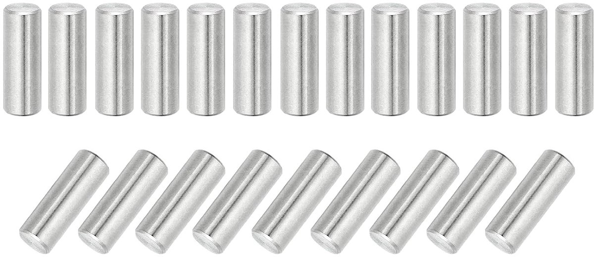 22 stuks pen 8 mm x 22 mm plankstift 304 roestvrij staal plankhouder voor planken, kasten, meubels, vernikkeld zilverkleurig