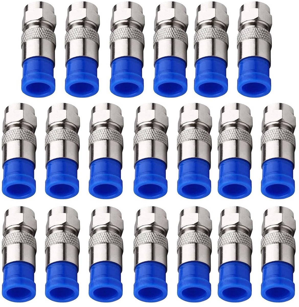 20 st RG6 F-type compressieconnector coaxiale adapter