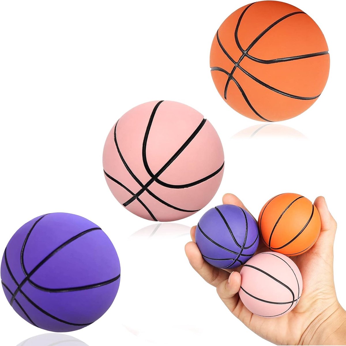 3 stuks Rubberen Stuiterbal - 6 cm - Knijpspeelgoed met hoge Elasticiteit Helpt stress te Verlichten voor Kantoorgunsten of Verjaardagsfeestjes voor Kinderen