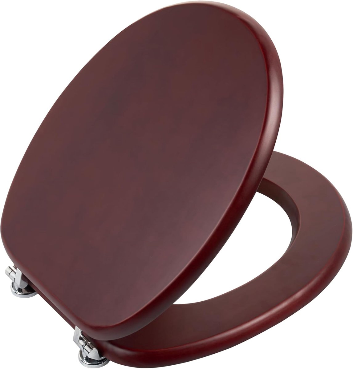 WC-bril van massief grenen in mahonie rood, soft-touch - PIKLiDS (zonder soft-close en snelsluiting)