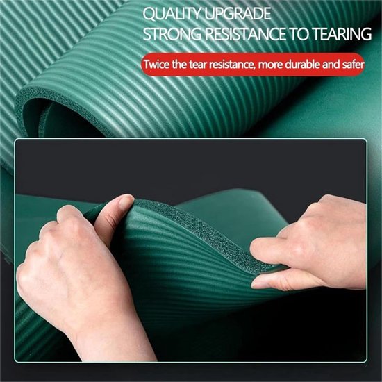 Yogamat NBR - Fitnessmat Gymnastiekmat - Sporten Ontspannen - Antislip Oppervlak - 200x90x2 cm - Donkergroen van Yogamat — afbeelding 3