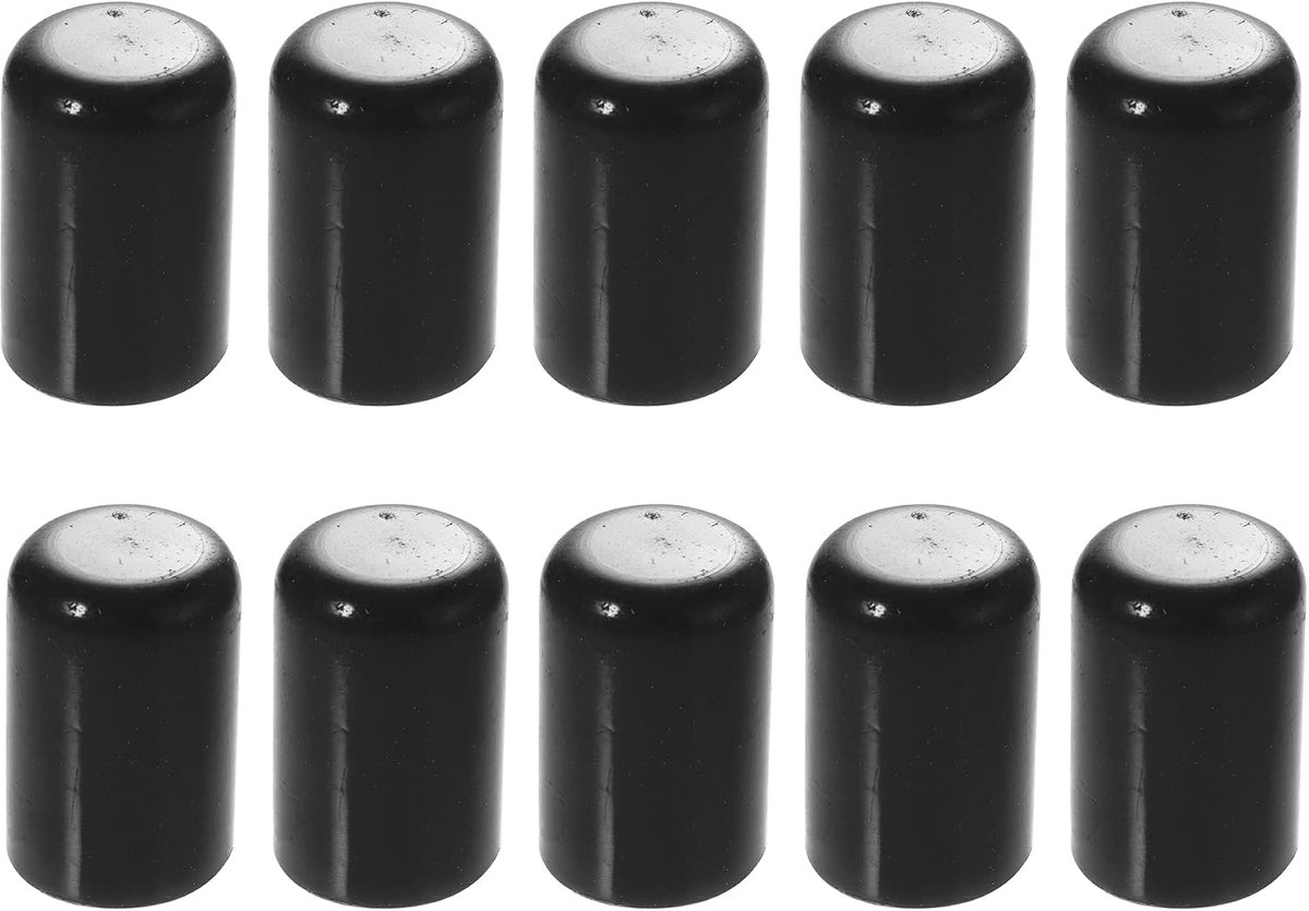 AUTOHAUX 10 stuks auto siliconen slangkappen aanzuigslang eindstop zwart 16 mm / 0,63"
