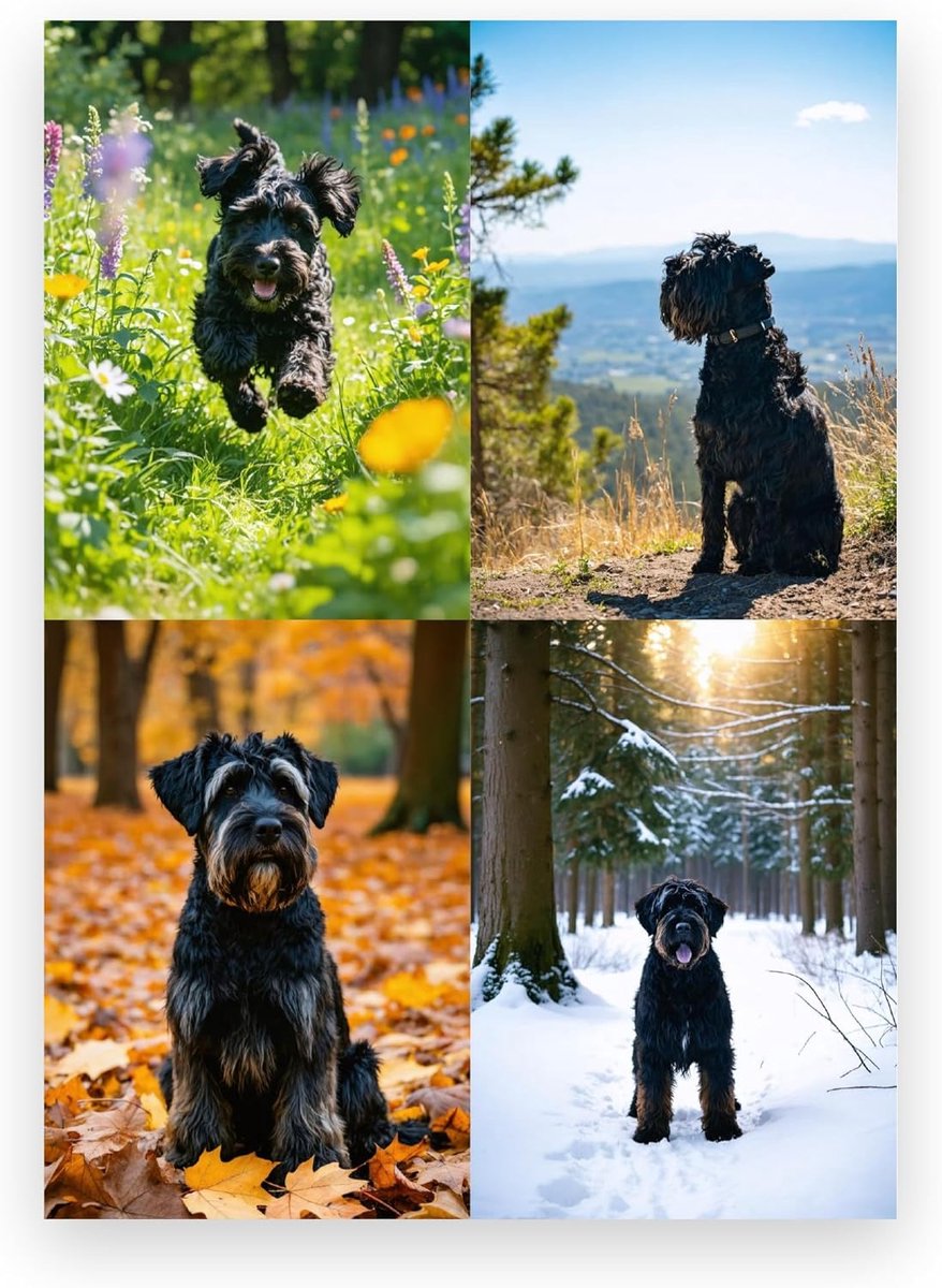 Kalender - A4 - standaard - Black Russian Terrier afbeeldingen voor ieder seizoen - SnelShoppen