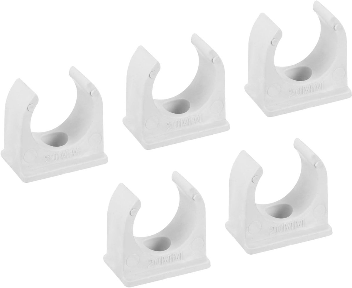 sourcing map Pvc U-vormig push-in-zadel met gatdiameter van 4,5 mm voor bevestiging van leidingen, verpakking van 5 stuks