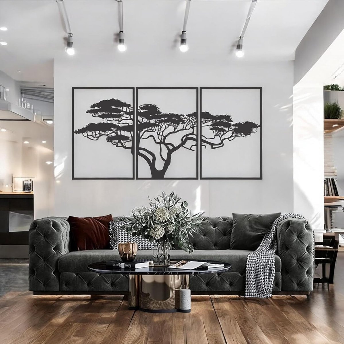 Wanddecoratie Tree of Life Metalen Muurschildering Zwart Home Wanddecoratie Muursticker Muursticker Moderne Decoratie Foto's voor Thuis Kantoor Slaapkamer Woonkamer