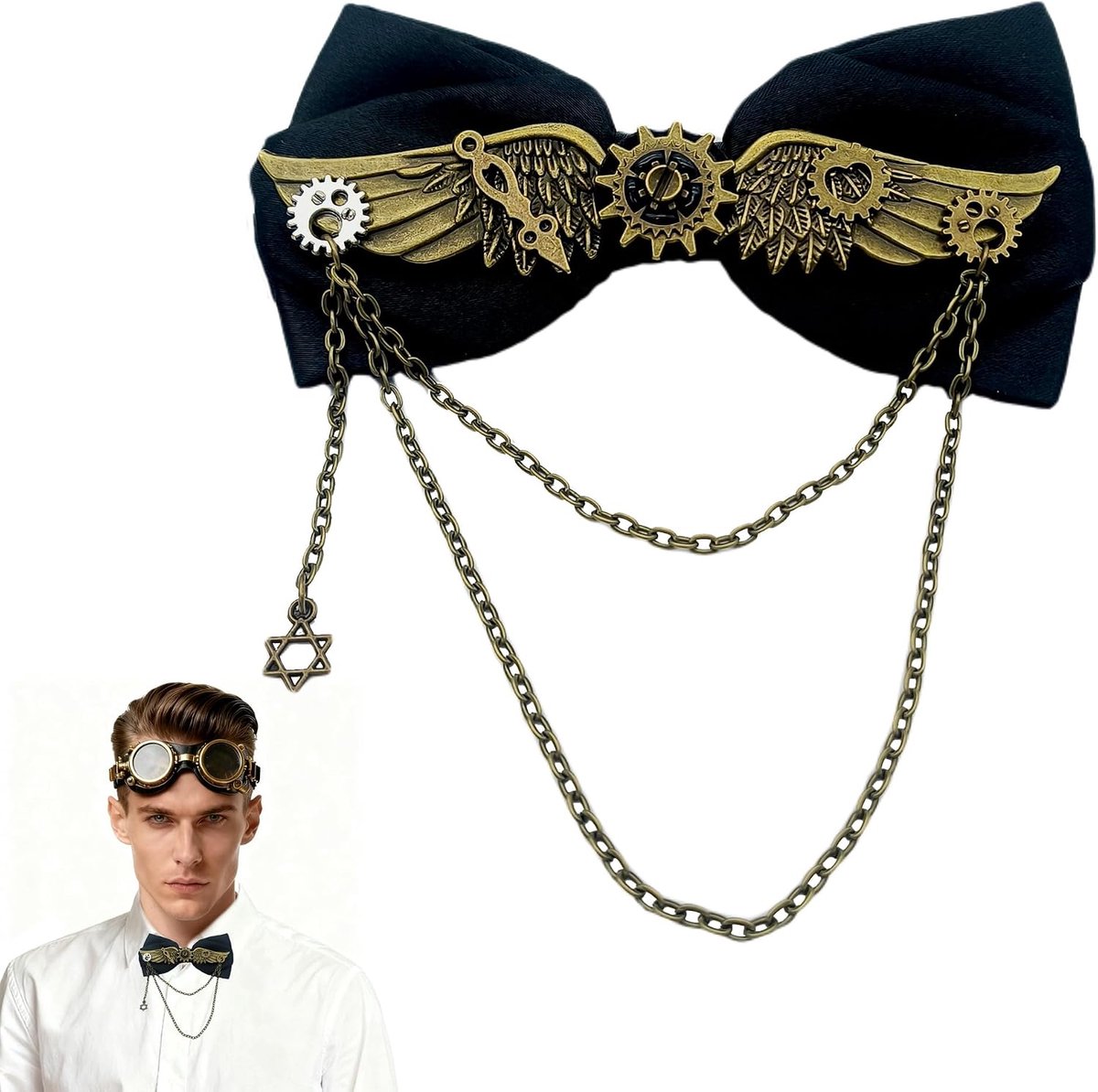 vlinderdas, verstelbaar, retro stropdas, steampunk accessoires, heren, dames, voor Halloween, carnaval, themafeest, maskerade