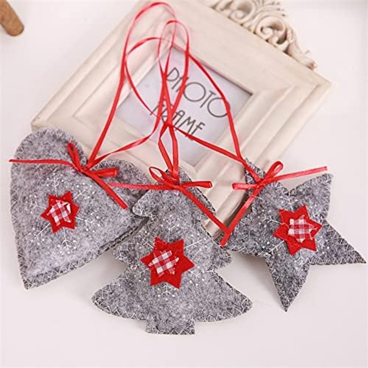 Kunstkerstboom 3 stks/partij Kerstboom Ornament Opknoping Hangers Niet-Geweven Kerstdecoratie for Home Navidad Nieuwjaarbenodigdheden (Color : C)