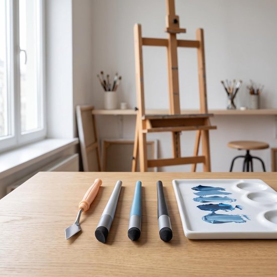 Oliepastel mengstift kunstenaar blending tool met schraper, herbruikbare sponsstift voor nauwkeurig mengen en kleurverloop bij schetsen en olieverfschilderijen — afbeelding 2