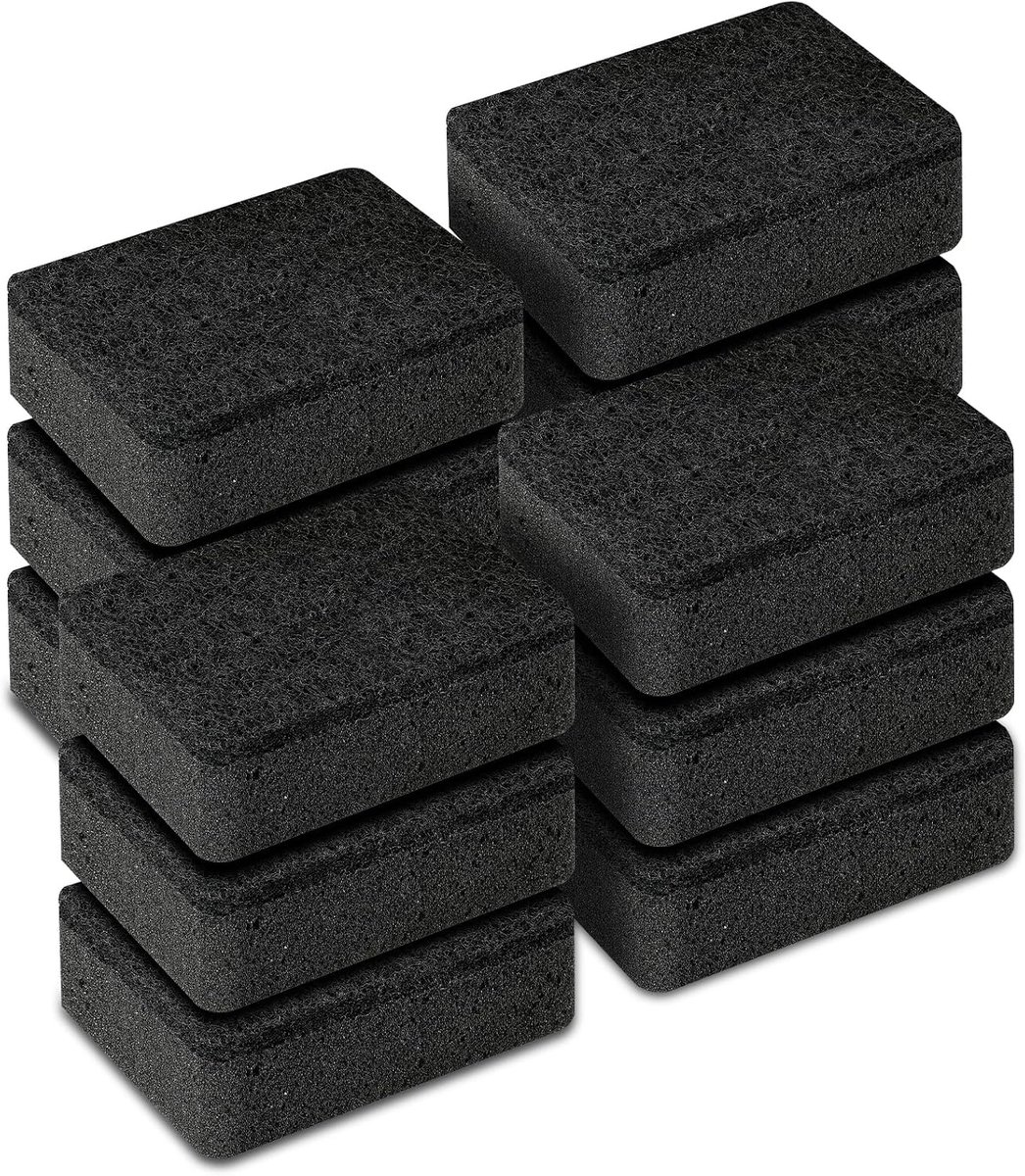 Spons met poreus schuurvlies,zacht en schurend,voor keuken,badkamer en muren,12 stuks,zwart