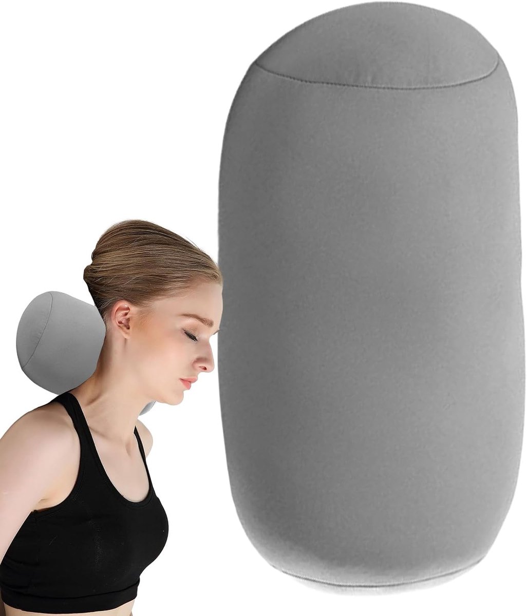 Nekrolkussen, buis microbead bolsterkussen,Ronde buis | Cervicaal microbead nekkussen - Zacht kussen voor rug, reismutskussen voor yoga, bed