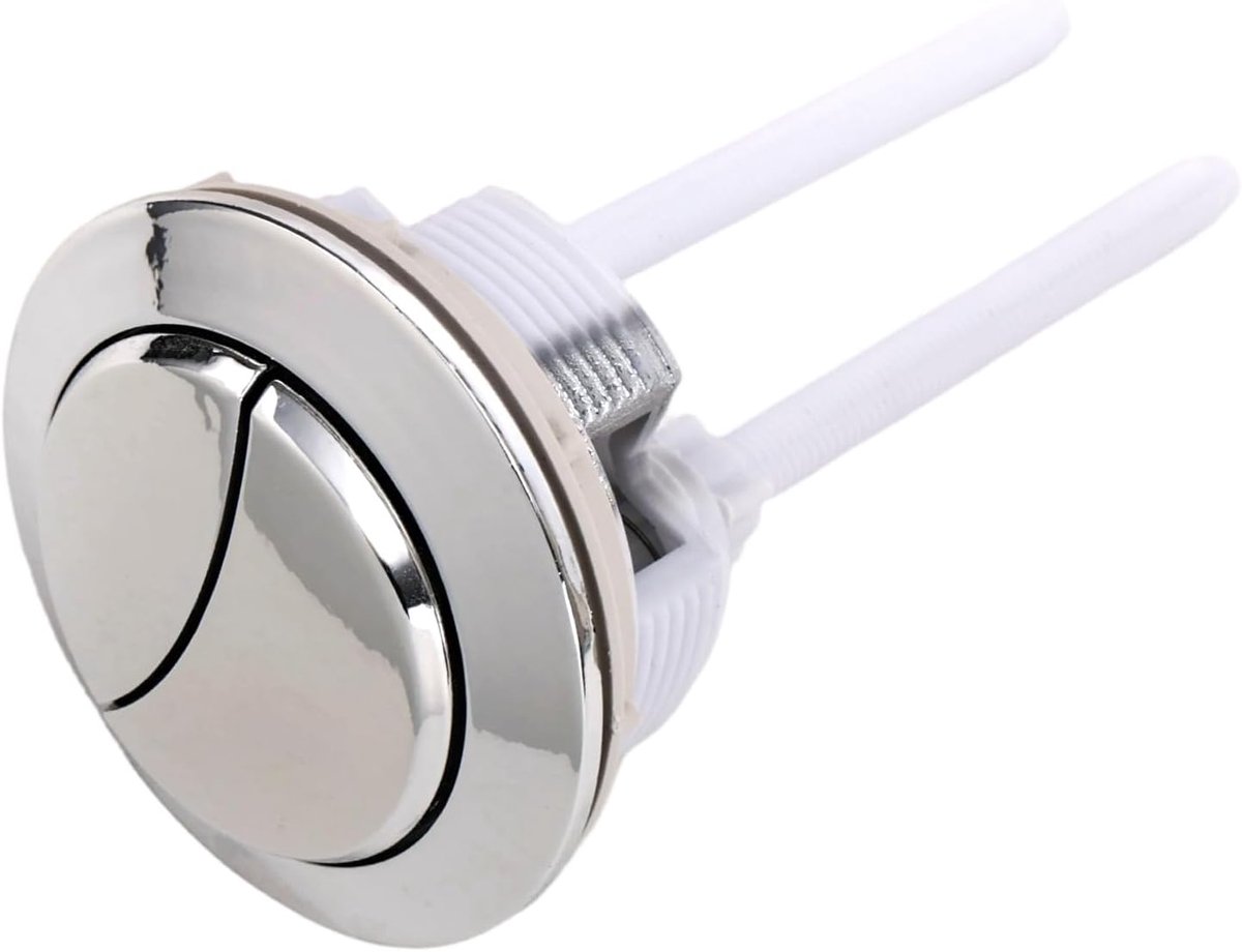 Ronde Toiletdrukknop van 57mm, Universele Dubbele Spoelknop Verstelbare Drukknop voor Toiletreservoir Reparatieonderdeel Voor Thuisbadkamers met Een Opening(Wit)