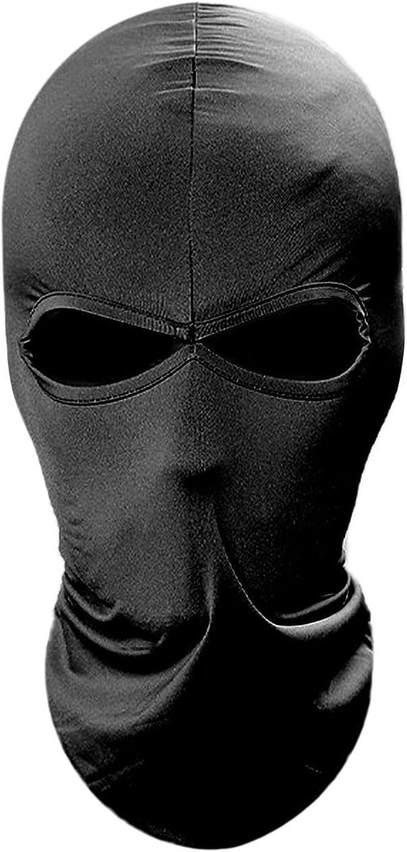 Ski Moto Bike Gezichtsmasker, licht lycraspandex, zacht, ademend, multifunctioneel, winddicht, sporthoofdbedekking, helmvoering, uniseks, zwart, Eén maat