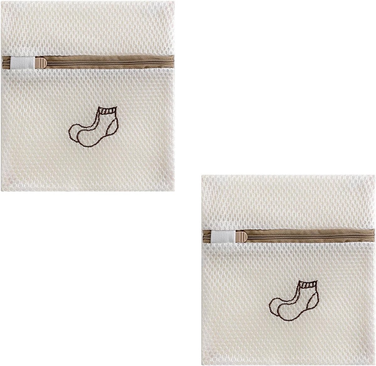 Waszakken voor wasgoed, netzak voor wasmachine met sluiting, voor gevoelige kleding, beha's, sokken, schoenen, beddengoed, 18 x 20 cm, 2 stuks