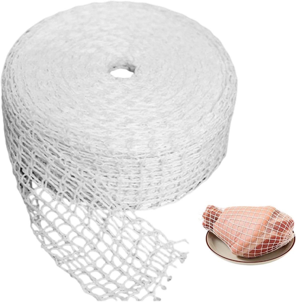 Hamnet om te roken, grillrooster, opgerold grillrooster, rolroosternet, rooknet, braadnet, katoenen net voor het bewaren, grillen en koken van vlees, nr. 16, elastisch grillrooster (5 meter)