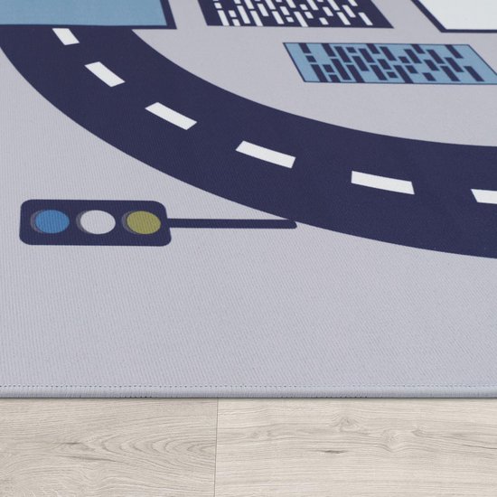 Home Vloerkleed Kinderkamer Meisjes Jongens Antislip Modern Straat Autos, Kleur: Grijs, Maat:120x160 cm — afbeelding 3