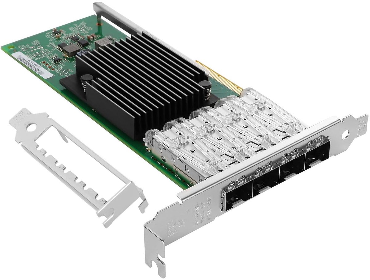 10GbE NIC Card for Intel X710-DA4 PCIe 3.0 x8 Quad SFP+ Ports XL710BM1 Controller Support Windows Server/Linux/VMware ESXi