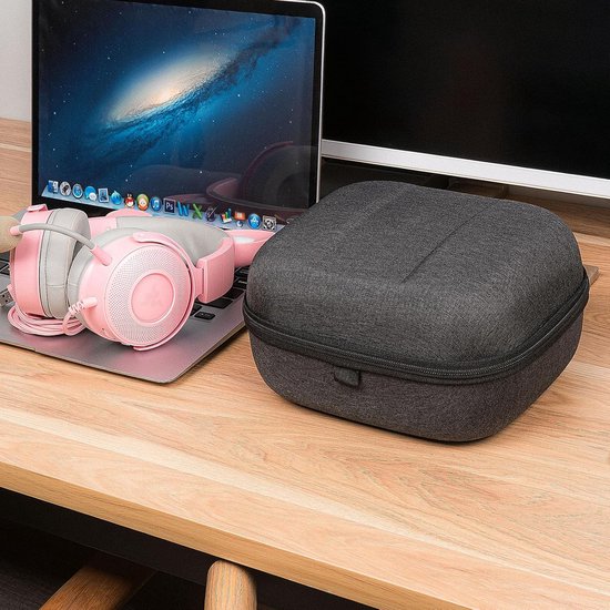 Shield oortelefoonhoes compatibel met Razer Kraken V4 Pro, BlackShark V3 Pro - Vervangende beschermende harde reistas met ruimte voor accessoires (Grijs) — afbeelding 2