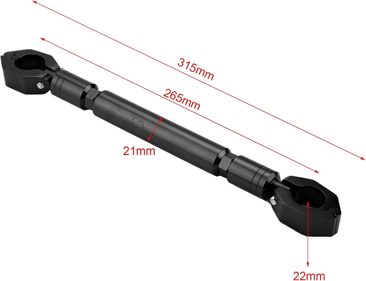 Balance Bar, Motorfiets Handvat Houder Aluminium Balance Cross Bar Stuur Motorfiets Accessoires (Zwart)