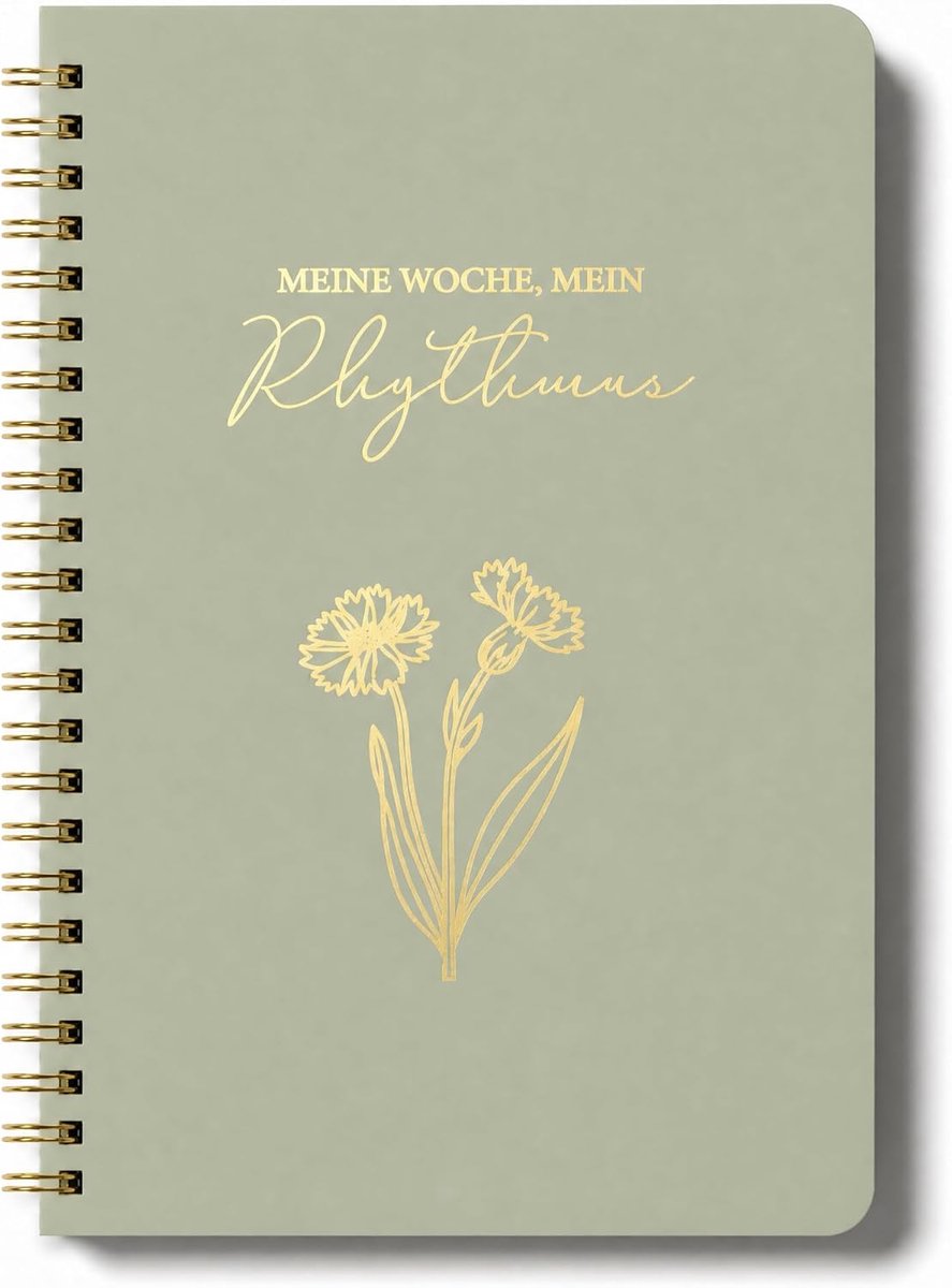Afsprakenplanner, bloemenmotief, groen