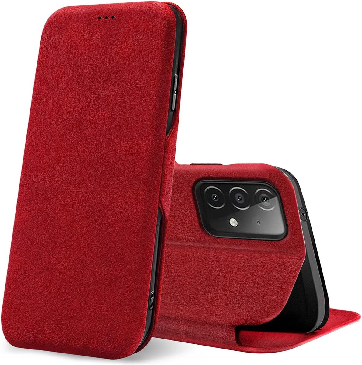 Bookcase voor Samsung Galaxy A52 Hoesje, Samsung A52 5G Hoesje Premium Flip Cover Magneetsluiting Telefoonhoesje voor Samsung A52 Case met Kaarthouders slots, Rood