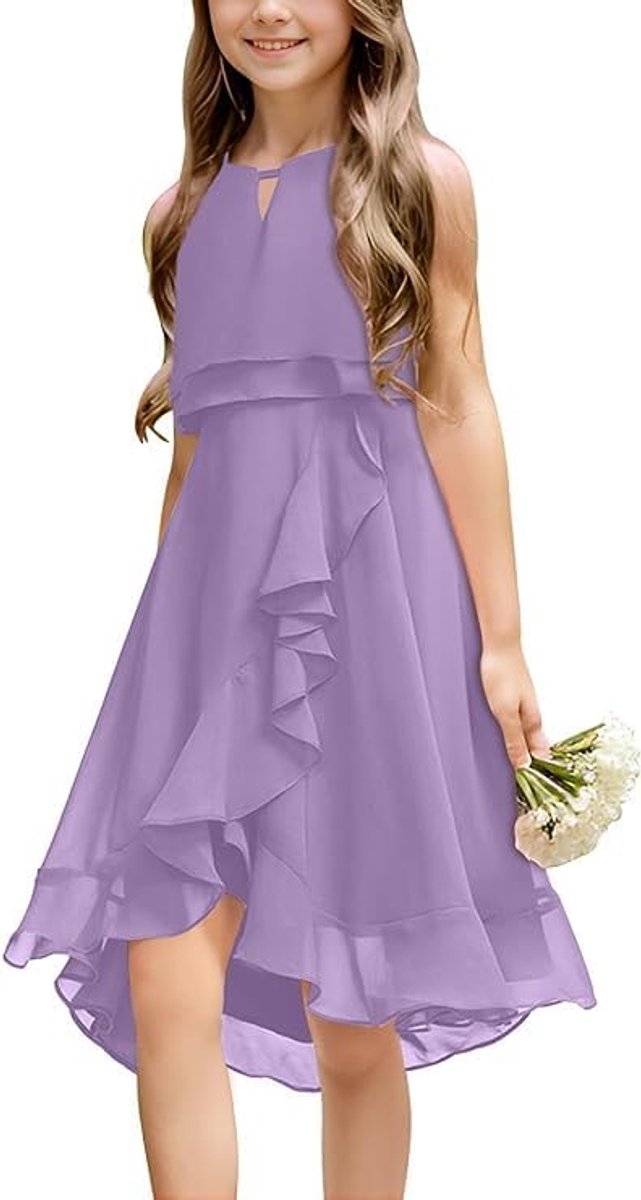 Meisjesjurk, zomer, feestelijke jurk, mouwloos, prinsessenjurk, feestjurk, bruidsmeisjesjurk, dansen, baljurk, bruiloft, bloemenmeisjesjurk