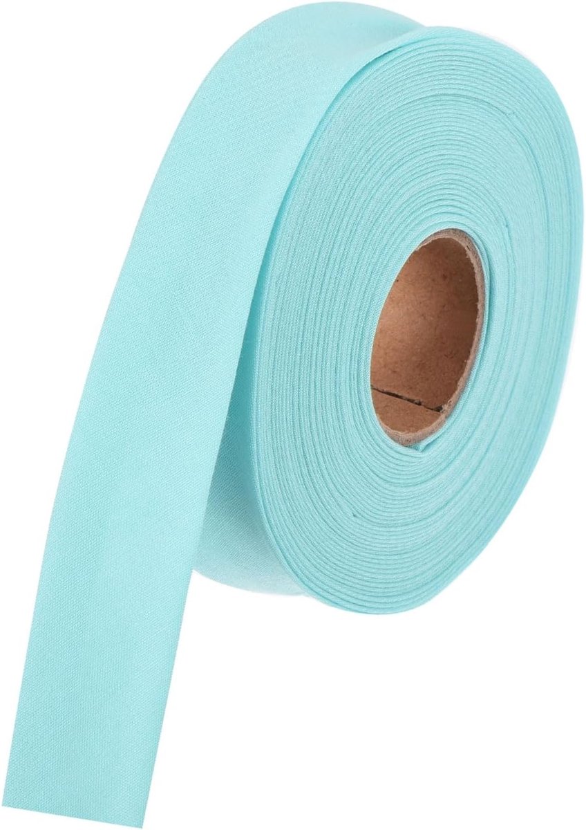 2,5 cm dubbel gevouwen biasband, polyester, doorlopende biasband, grote verpakking voor naaien, zomen quilten, zoombinden, knutselwerk (zeeblauw, 6 yards)