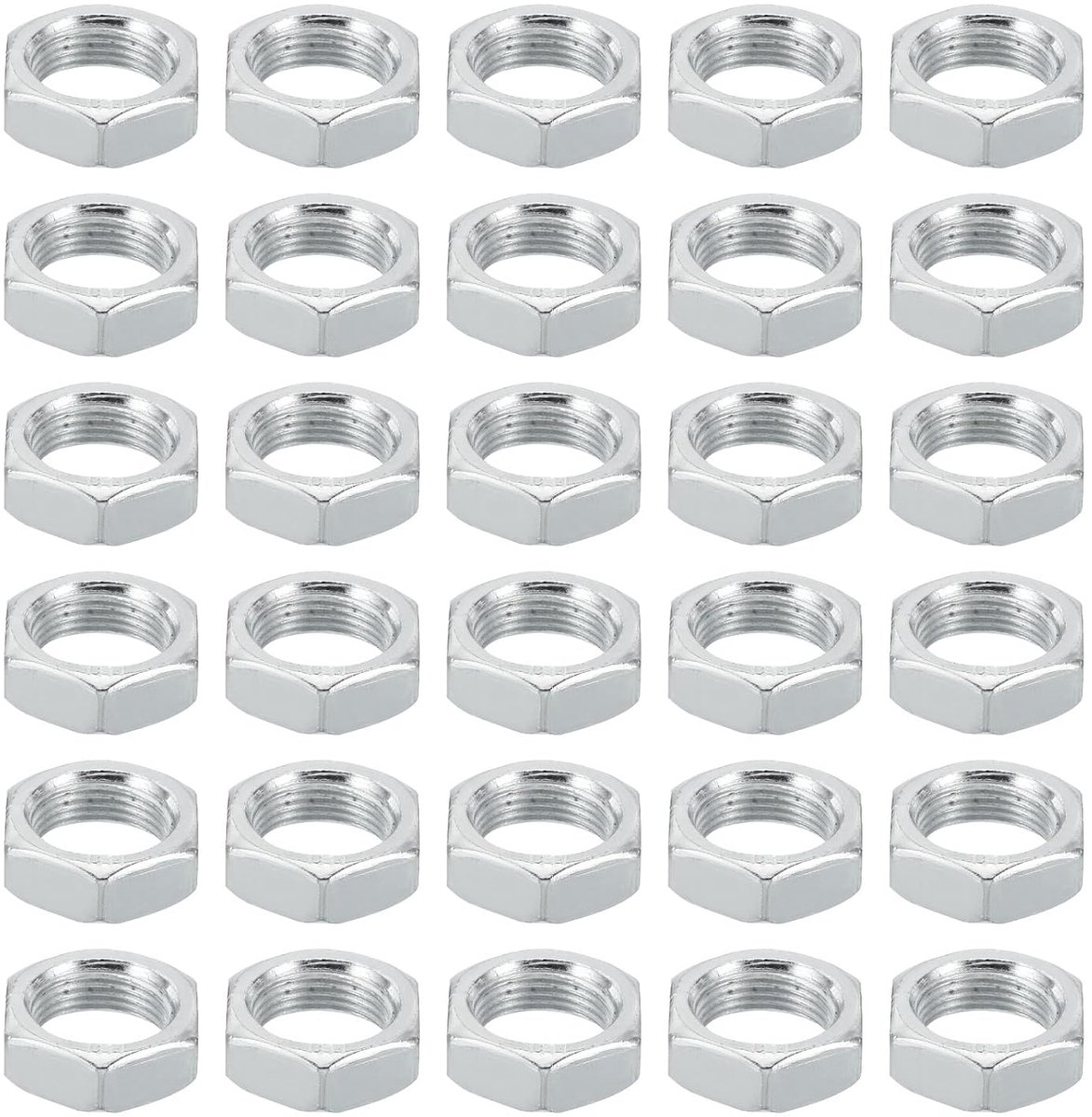 M14 x 1,0 stalen zeskantmoeren, 50 stuks, metrische schroefdraad, gegalvaniseerd, hardware, moeren, schroeven, schroeven, apparaten, bevestiging voor lampen, machines, onderhoud, 7 mm hoogte
