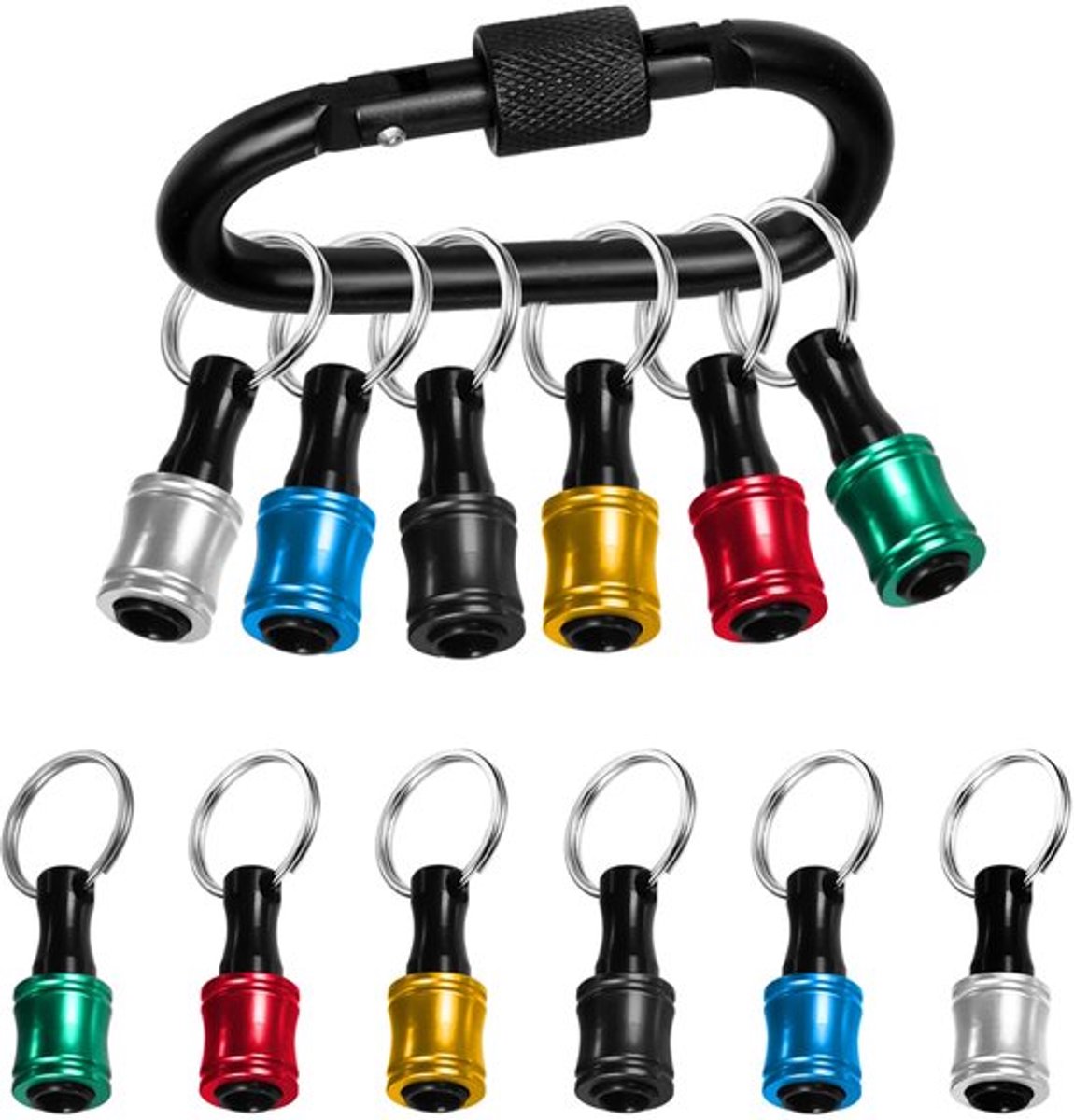 7 stuks 1/4 inch bithouder, magnetische bithouder, schroevendraaierbithouder, adapter voor boorschroeven, bithouder voor elektrische schroevendraaiers (meerkleurig)