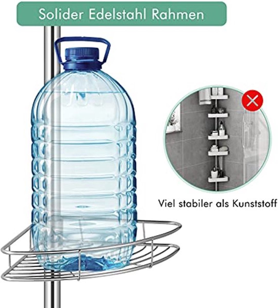 Badkamerorganizer, hoogwaardig verchroomd ijzeren badkameropbergrek, eenvoudig te monteren voor badkamer en kantoor