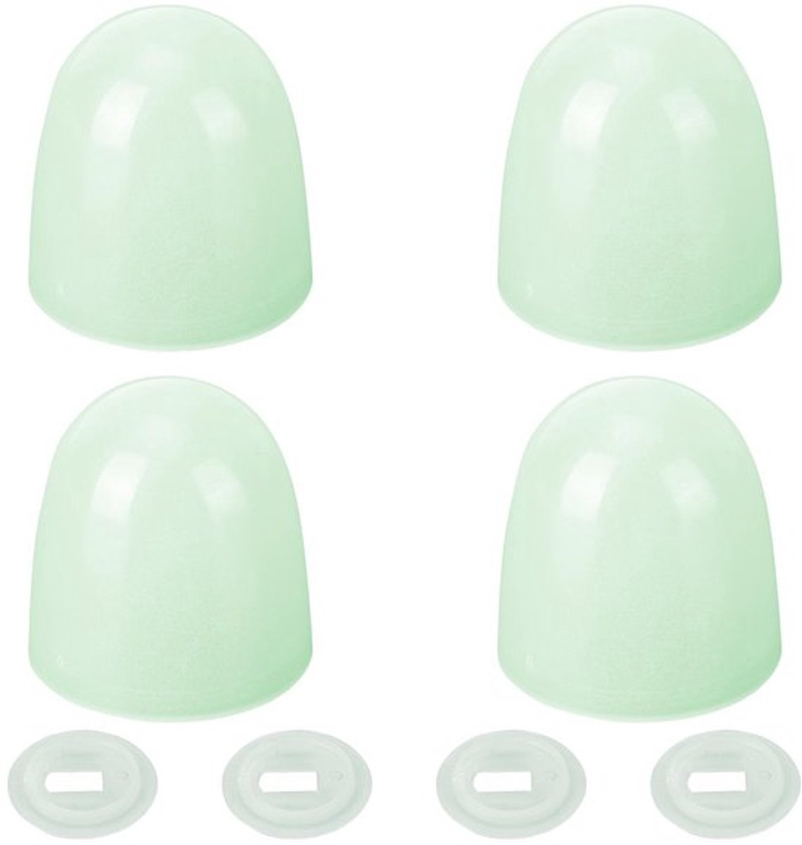4 stuks Toilet Schroefdeksels, Luminous Universele Decoratieve Toilet Schroefdeksels met 4 stuks Pakking Luminous Badkamer Decoratie Accessoires voor de meeste Standaard Bouten (Groen)